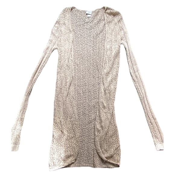 Cream Open Knit Boho Long Cardigan Cotton Small Drape Whimsygoth Y2K Retro Fairy - Picture 1 of 5